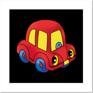 cute red car Posters and Art